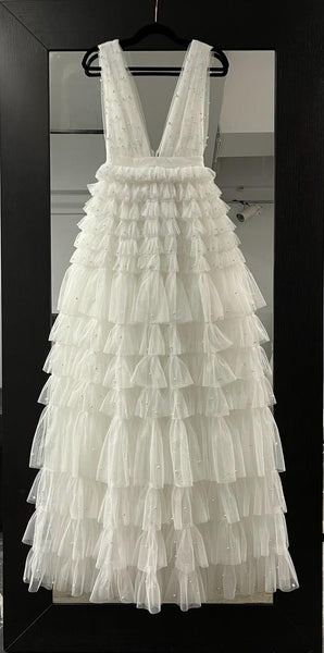 Graceful Pearl White Dress